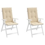 vidaXL Perne scaun spătar înalt, 2 buc., bej, 120x50x3 cm, textil vidaXL Perne scaun spătar înalt, 2 buc., bej, 120x50x3 cm, textil