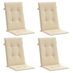 vidaXL Perne scaun spătar înalt, 4 buc., bej, 120x50x3 cm, textil vidaXL Perne scaun spătar înalt, 4 buc., bej, 120x50x3 cm, textil