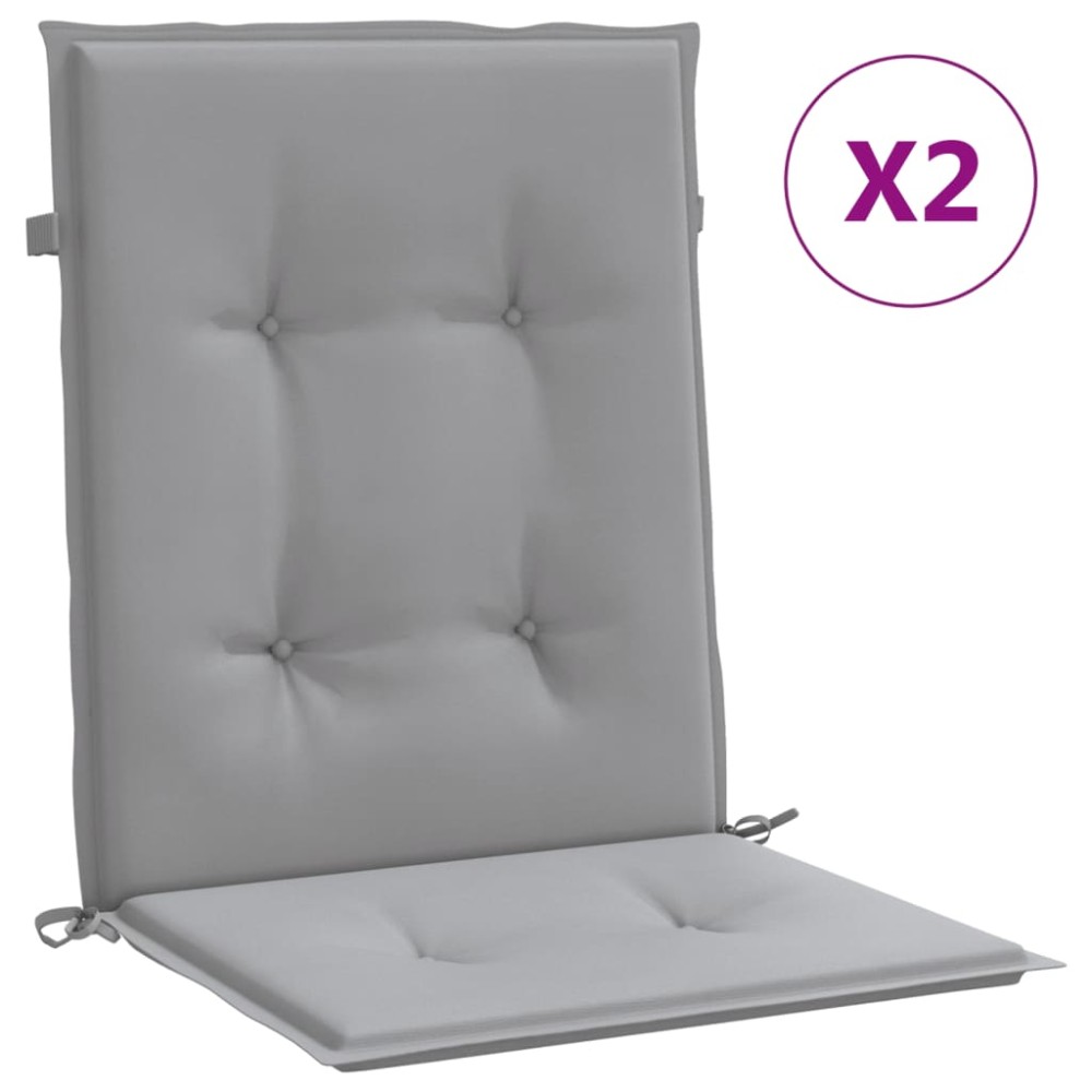 vidaXL Perne scaun cu spătar mic, 2 buc., gri, textil oxford