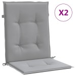 vidaXL Perne scaun cu spătar mic, 2 buc., gri, textil oxford vidaXL Perne scaun cu spătar mic, 2 buc., gri, textil oxford