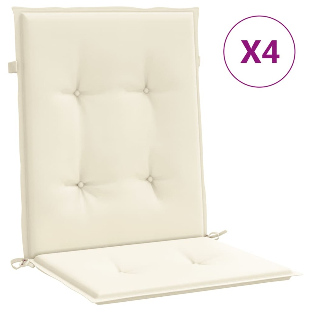 vidaXL Perne cu spătar mic, 4 buc. crem 100x50x3 cm textil oxford