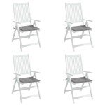 vidaXL Perne scaune grădină 4 buc. gri 40x40x4 cm țesătură Oxford