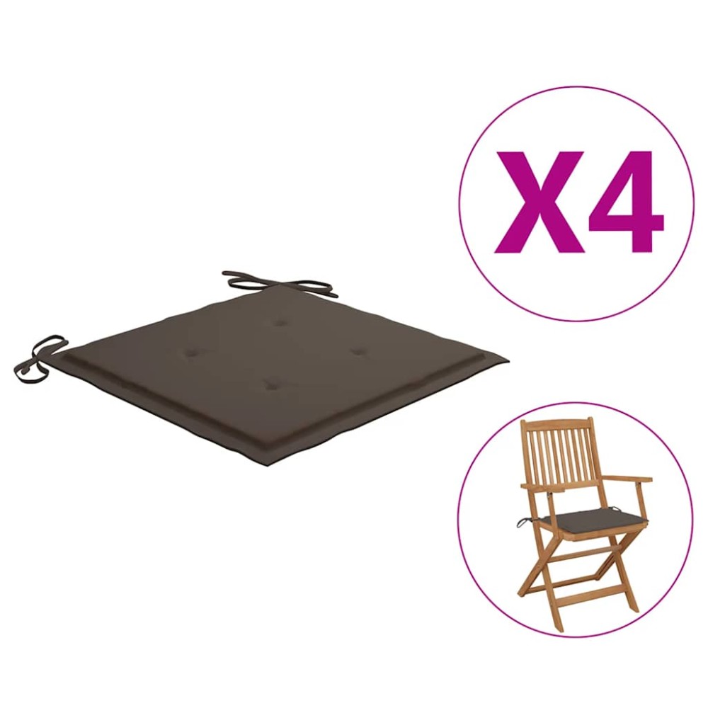 vidaXL Perne scaune grădină 4 buc. gri taupe 40x40x4cm țesătură Oxford