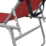 vidaXL Șezlong pliabil cu copertină, roșu, aluminiu vidaXL Șezlong pliabil cu copertină, roșu, aluminiu