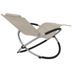 vidaXL Șezlong geometric de exterior, crem, oțel vidaXL Șezlong geometric de exterior, crem, oțel