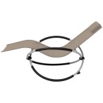 vidaXL Șezlong geometric de exterior, gri taupe, oțel vidaXL Șezlong geometric de exterior, gri taupe, oțel