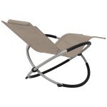 vidaXL Șezlong geometric de exterior, gri taupe, oțel vidaXL Șezlong geometric de exterior, gri taupe, oțel