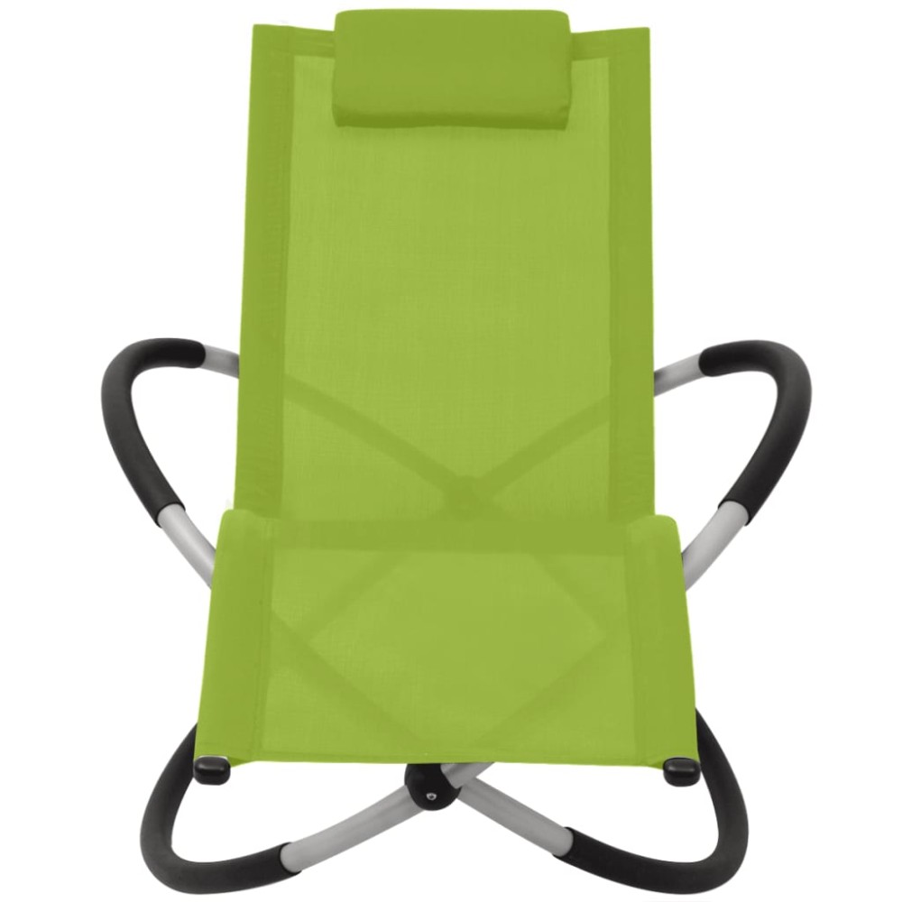 vidaXL Șezlong geometric de exterior, verde, oțel