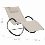 vidaXL Șezlong cu pernă, crem, textilenă