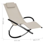 vidaXL Șezlong pentru copii, crem, oțel vidaXL Șezlong pentru copii, crem, oțel