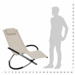 vidaXL Șezlong pentru copii, crem, oțel vidaXL Șezlong pentru copii, crem, oțel