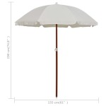 vidaXL Umbrelă de soare cu stâlp din oțel, nisipiu, 180 cm vidaXL Umbrelă de soare cu stâlp din oțel, nisipiu, 180 cm