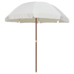 vidaXL Umbrelă de soare cu stâlp din oțel, nisipiu, 240 cm vidaXL Umbrelă de soare cu stâlp din oțel, nisipiu, 240 cm