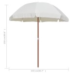 vidaXL Umbrelă de soare cu stâlp din oțel, nisipiu, 240 cm vidaXL Umbrelă de soare cu stâlp din oțel, nisipiu, 240 cm