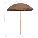 vidaXL Umbrelă de soare de grădină, stâlp din oțel, taupe, 180 cm vidaXL Umbrelă de soare de grădină, stâlp din oțel, taupe, 180 cm
