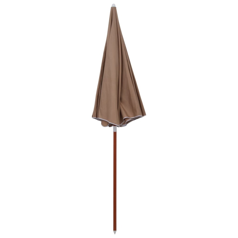 vidaXL Umbrelă de soare de grădină, stâlp din oțel, taupe, 240 cm