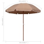 vidaXL Umbrelă de soare de grădină, stâlp din oțel, taupe, 240 cm vidaXL Umbrelă de soare de grădină, stâlp din oțel, taupe, 240 cm