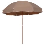 vidaXL Umbrelă de soare de grădină, stâlp din oțel, taupe, 300 cm vidaXL Umbrelă de soare de grădină, stâlp din oțel, taupe, 300 cm