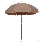 vidaXL Umbrelă de soare de grădină, stâlp din oțel, taupe, 300 cm vidaXL Umbrelă de soare de grădină, stâlp din oțel, taupe, 300 cm