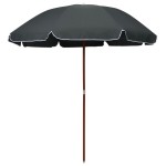 vidaXL Umbrelă de soare de grădină cu stâlp din oțel, antracit, 240 cm vidaXL Umbrelă de soare de grădină cu stâlp din oțel, antracit, 240 cm