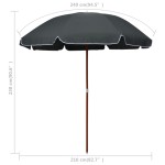 vidaXL Umbrelă de soare de grădină cu stâlp din oțel, antracit, 240 cm vidaXL Umbrelă de soare de grădină cu stâlp din oțel, antracit, 240 cm