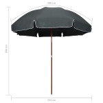 vidaXL Umbrelă de soare de grădină, stâlp din oțel, antracit, 300 cm