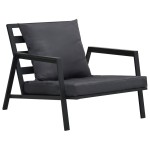 vidaXL Set mobilier grădină cu perne, 4 piese, gri, închis aluminiu