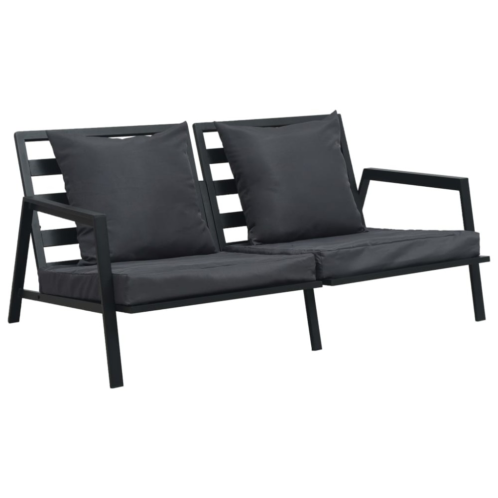 vidaXL Set mobilier grădină cu perne 5 piese gri închis aluminiu