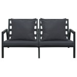 vidaXL Set mobilier grădină cu perne 5 piese gri închis aluminiu