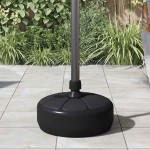vidaXL Suport de umbrelă, negru, 15 L, umplere cu nisip/apă vidaXL Suport de umbrelă, negru, 15 L, umplere cu nisip/apă