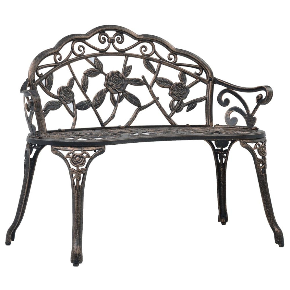 vidaXL Bancă bistro, bronz, 100 cm, aluminiu turnat