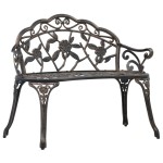 vidaXL Bancă bistro, bronz, 100 cm, aluminiu turnat