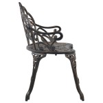 vidaXL Bancă bistro, bronz, 100 cm, aluminiu turnat