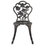 vidaXL Scaune de bistro, 2 buc., bronz, aluminiu turnat