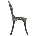 vidaXL Scaune de bistro, 2 buc., bronz, aluminiu turnat