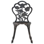 vidaXL Scaune de bistro, 2 buc., bronz, aluminiu turnat