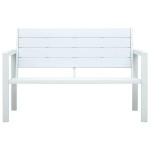 vidaXL Bancă de grădină, alb, 120 cm, aspect de lemn, HDPE vidaXL Bancă de grădină, alb, 120 cm, aspect de lemn, HDPE