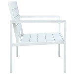 vidaXL Bancă de grădină, alb, 120 cm, aspect de lemn, HDPE vidaXL Bancă de grădină, alb, 120 cm, aspect de lemn, HDPE