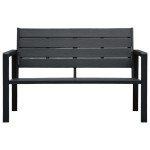 vidaXL Bancă de grădină, negru, 120 cm, aspect de lemn, HDPE vidaXL Bancă de grădină, negru, 120 cm, aspect de lemn, HDPE