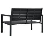 vidaXL Bancă de grădină, negru, 120 cm, aspect de lemn, HDPE vidaXL Bancă de grădină, negru, 120 cm, aspect de lemn, HDPE