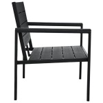 vidaXL Bancă de grădină, negru, 120 cm, aspect de lemn, HDPE vidaXL Bancă de grădină, negru, 120 cm, aspect de lemn, HDPE