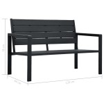 vidaXL Bancă de grădină, negru, 120 cm, aspect de lemn, HDPE vidaXL Bancă de grădină, negru, 120 cm, aspect de lemn, HDPE