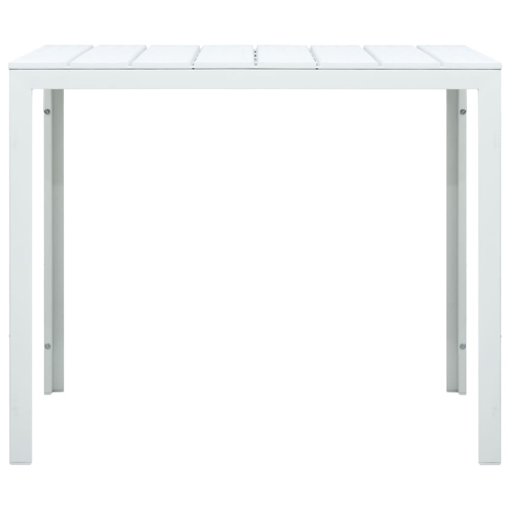 vidaXL Măsuță de cafea, alb, 78x78x74 cm, HDPE, aspect lemn