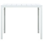 vidaXL Măsuță de cafea, alb, 78x78x74 cm, HDPE, aspect lemn