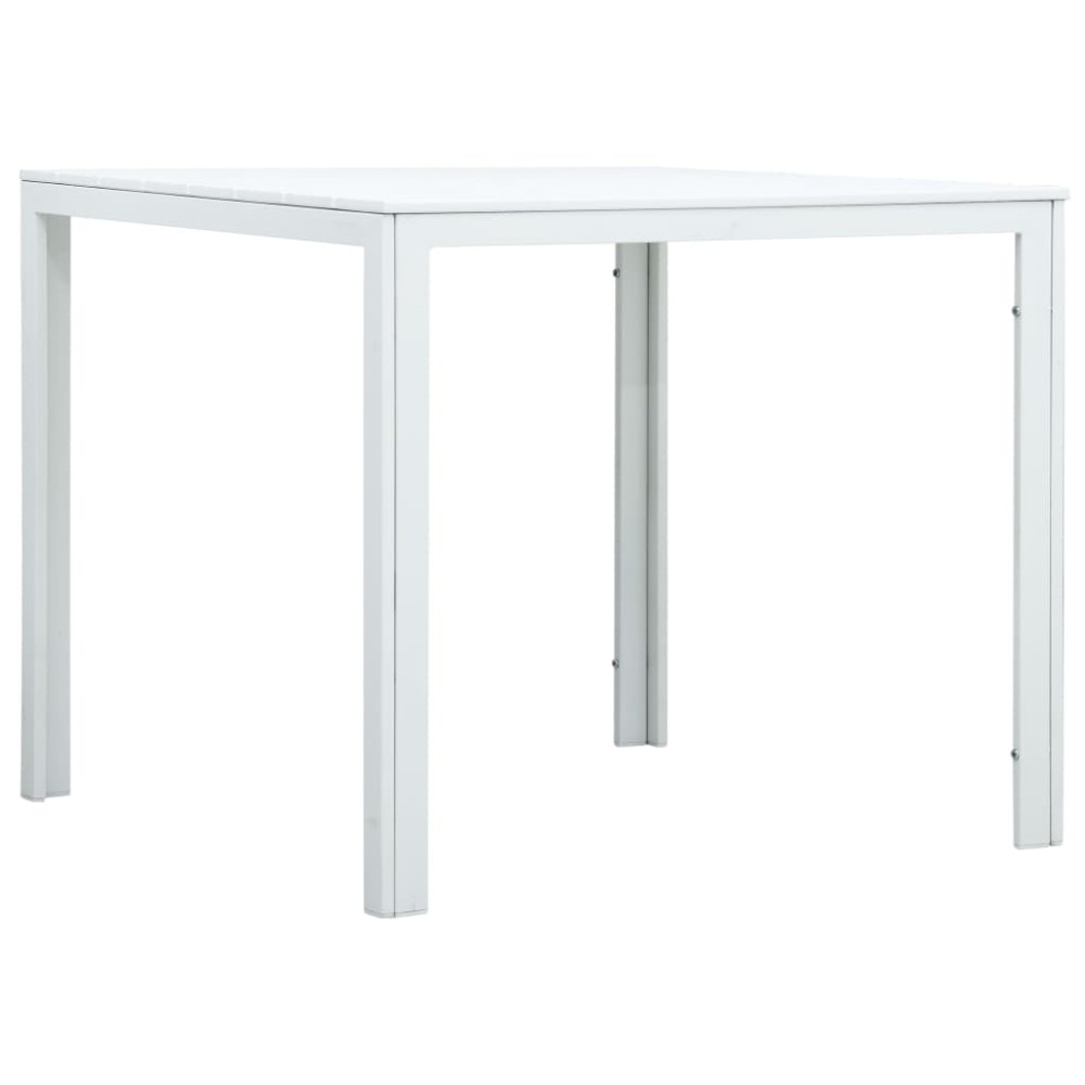 vidaXL Măsuță de cafea, alb, 78x78x74 cm, HDPE, aspect lemn