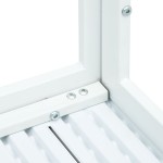 vidaXL Măsuță de cafea, alb, 78x78x74 cm, HDPE, aspect lemn