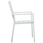 vidaXL Scaune de grădină, 4 buc., alb, HDPE, aspect lemn