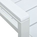 vidaXL Scaune de grădină, 4 buc., alb, HDPE, aspect lemn