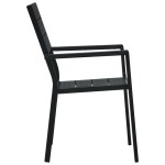 vidaXL Scaune de grădină, 4 buc., negru, HDPE, aspect lemn vidaXL Scaune de grădină, 4 buc., negru, HDPE, aspect lemn