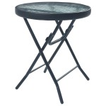 vidaXL Masă de bistro, negru, 40 x 46 cm, oțel și sticlă vidaXL Masă de bistro, negru, 40 x 46 cm, oțel și sticlă